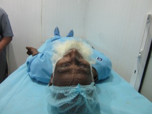 Patient awaiting cataract surgery